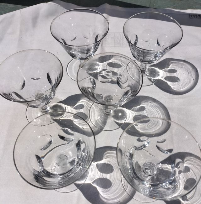 6 nuovi bicchieri da cocktail in cristallo intagliato