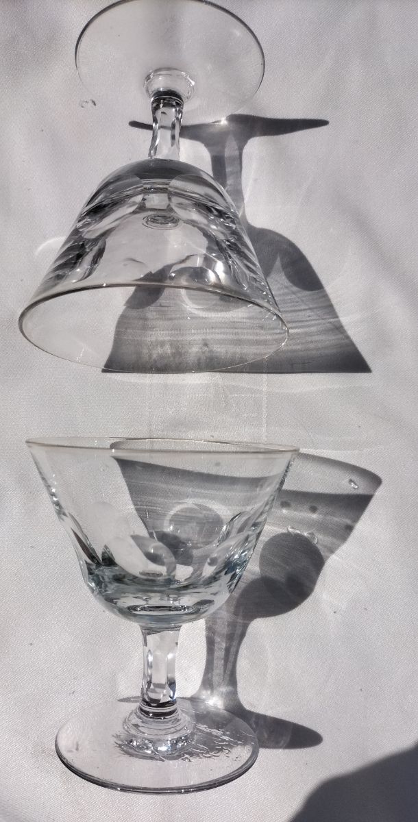 6 nuovi bicchieri da cocktail in cristallo intagliato