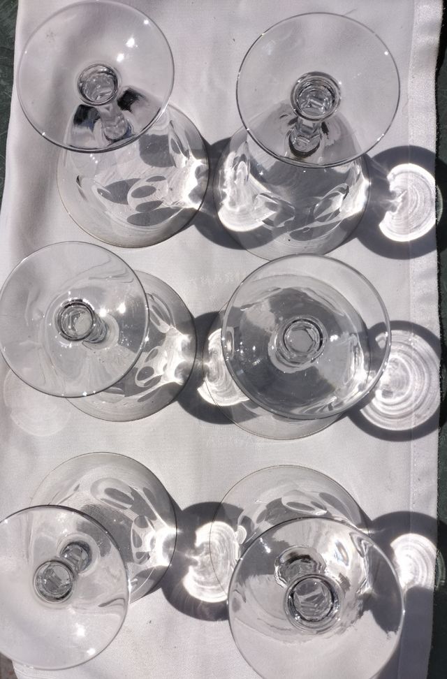 6 nuovi bicchieri da cocktail in cristallo intagliato