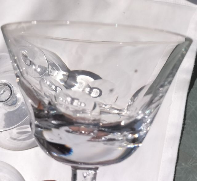 6 nuovi bicchieri da cocktail in cristallo intagliato