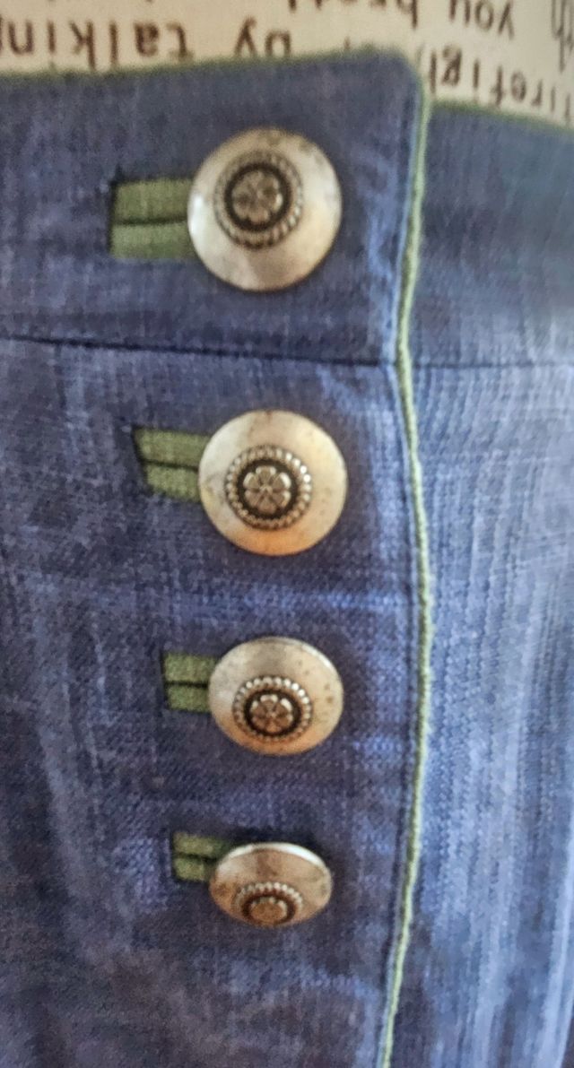 Falda Alphorn vintage 80s Tratchen denim bordado