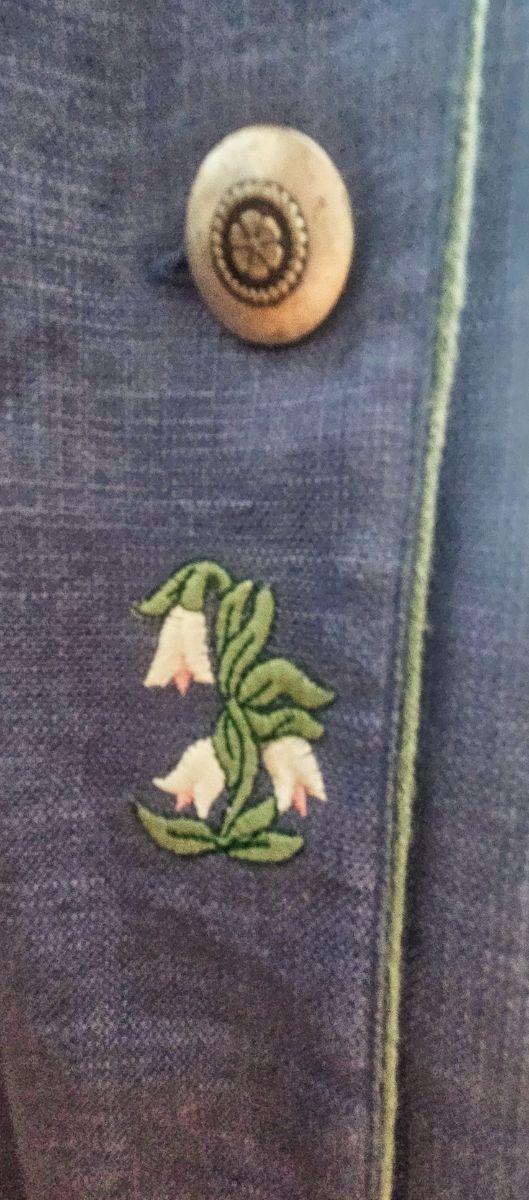 Falda Alphorn vintage 80s Tratchen denim bordado