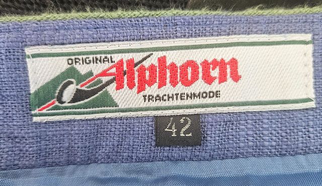 Falda Alphorn vintage 80s Tratchen denim bordado