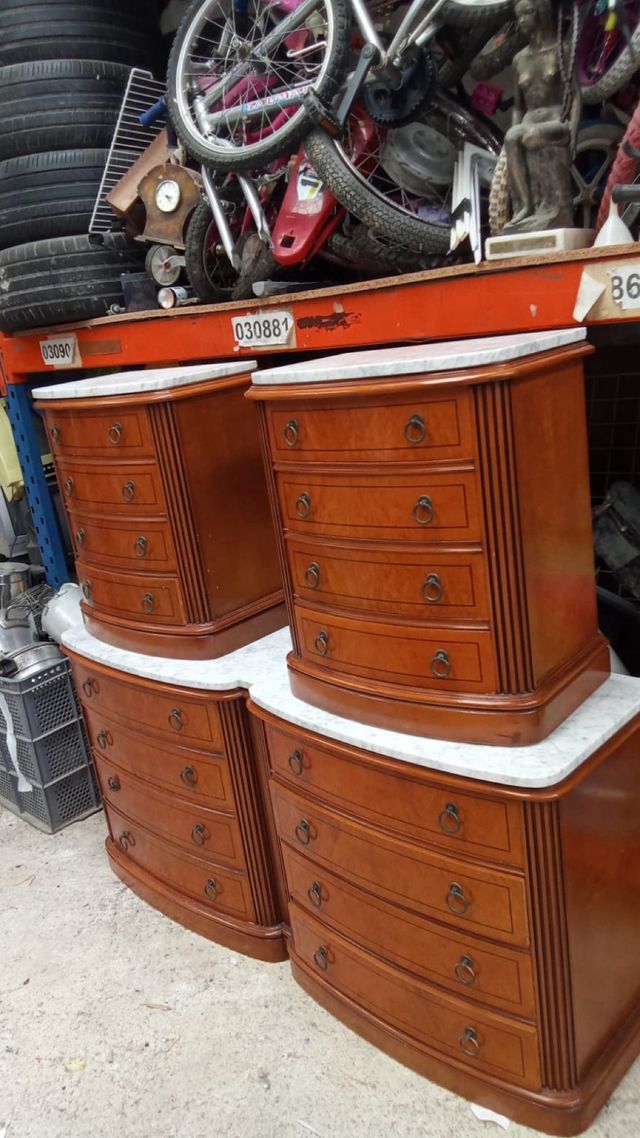 2 Cómodas mármol - Madera