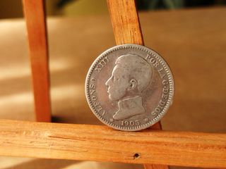 Moneda Plata 1 Peseta 1903 Alfonso XIII España 