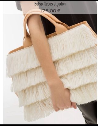 Bolso con flecos de algodón de Uterqüe