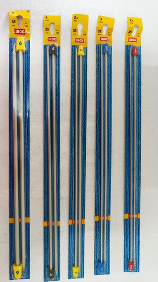 Agulhas de Tricô Inox - 5 pares