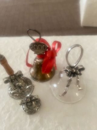 3 Campanelle Argento Natale Vintage