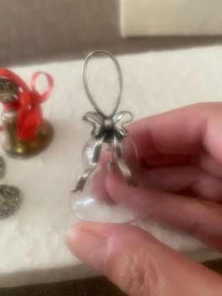 3 Campanelle Argento Natale Vintage