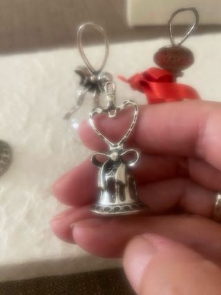 3 Campanelle Argento Natale Vintage