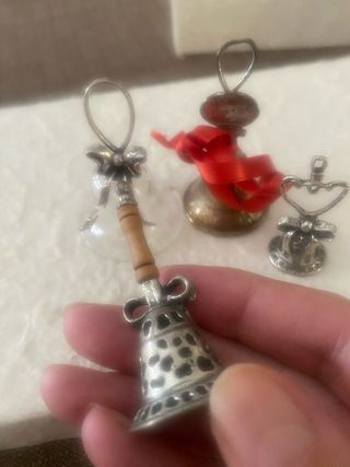 3 Campanelle Argento Natale Vintage