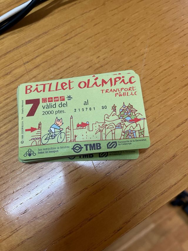 BILLETES OLIMPICOS DE TRANSPORTE BARCELONA 1992