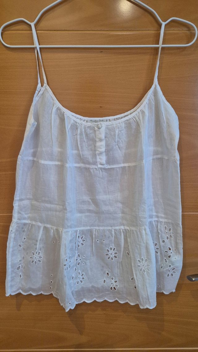 Top blanco Massimo Dutti tirantes