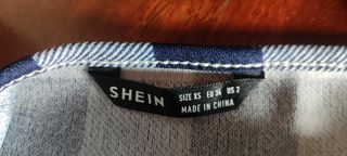 Vestido Shein cuadros azul blanco XS