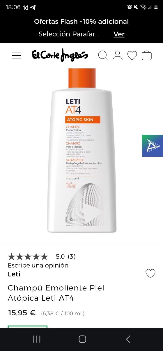 Champú Leti AT4 Piel Atópica 250ml