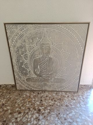 Cuadro Buda - Gris plateado