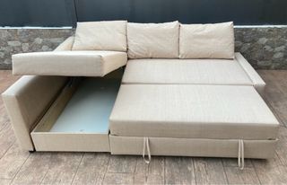 Sofá cama chaise longue beige