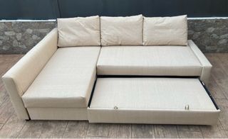 Sofá cama chaise longue beige