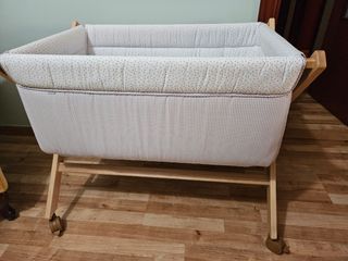 Minicuna bebé - Madera - Gris