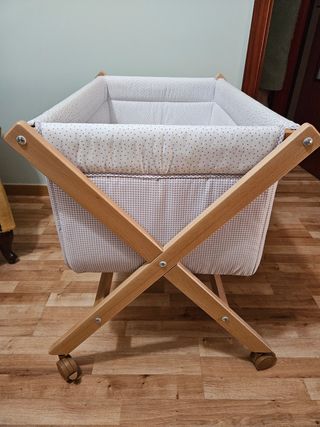 Minicuna bebé - Madera - Gris