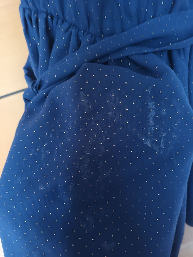 Vestido niña azul marino c/tachuelas