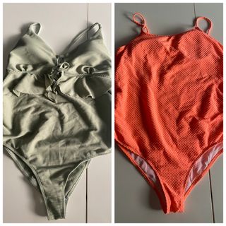 2 bañadores premamá - verde & naranja