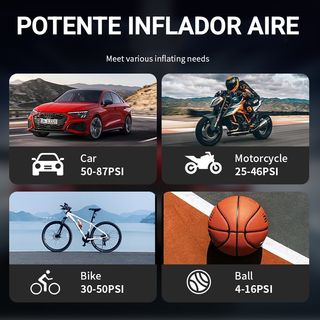 Poderoso Arrancador Portátil,  Inflador Neumáticos