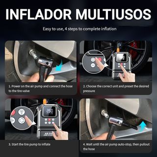 Poderoso Arrancador Portátil,  Inflador Neumáticos