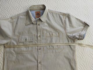 Camisa Springfield L rayas azul-marron  y blanco 