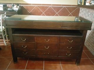 Vitrina mostrador antigua madera