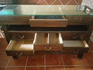 Vitrina mostrador antigua madera