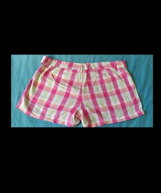 Shorts rosa a quadri taglia M