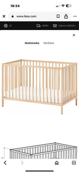 Cuna bebé MINNEN IKEA (sin usar)
