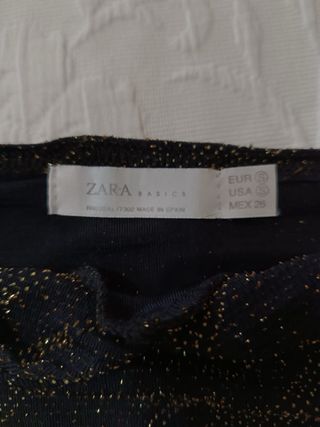 (S 36) Vestido Zara negro y dorado