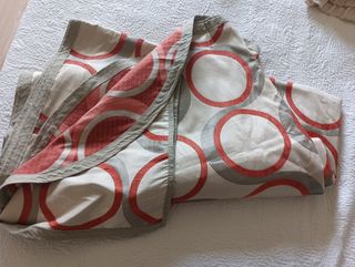Colcha bouti 180cm - beige y roja