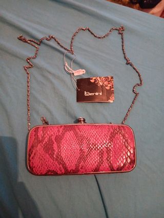 Bolso Benini efecto cocodrilo rosa