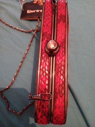 Bolso Benini efecto cocodrilo rosa