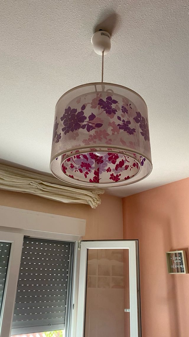 Lámpara infantil flores - Rosa y Lila