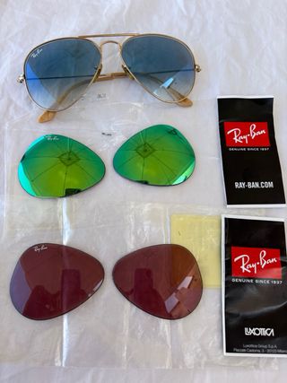 Ray-Ban Aviator: Gafas doradas y verdes