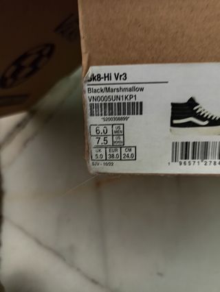 Vans Sk8-Hi Vr3 - Negras - Talla 38