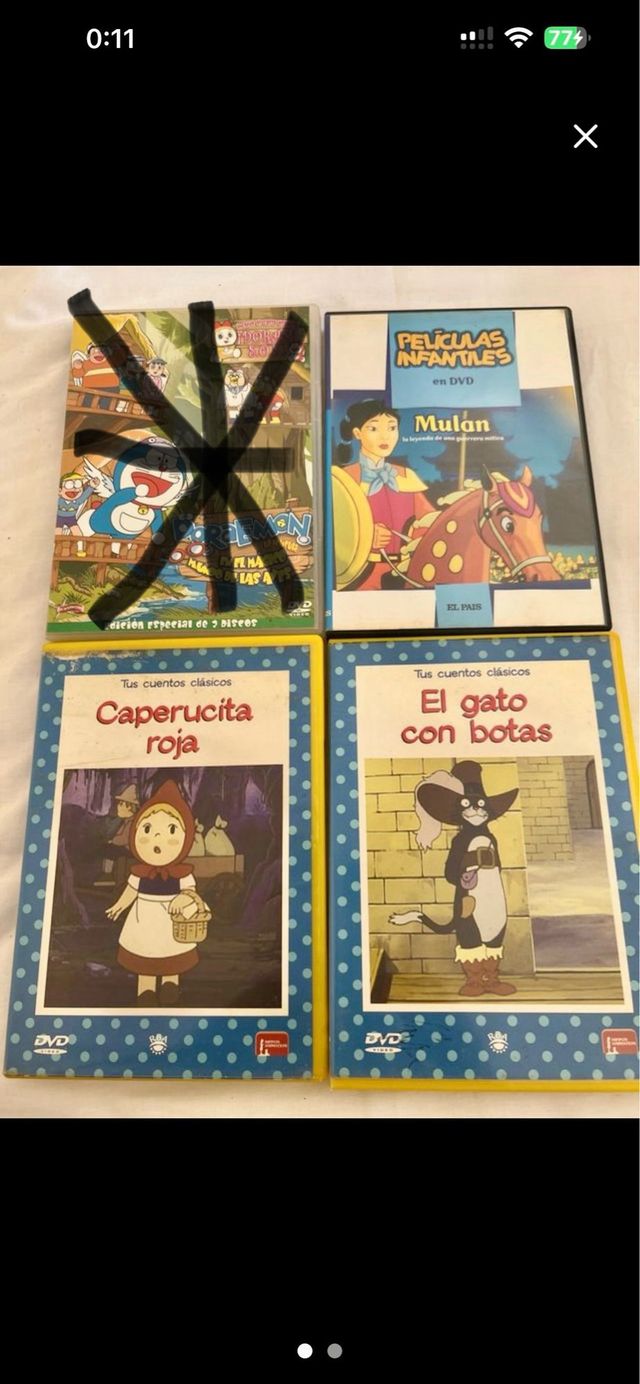 4 DVD per bambini - Mulan, Doraemon, Cappuccetto Rosso