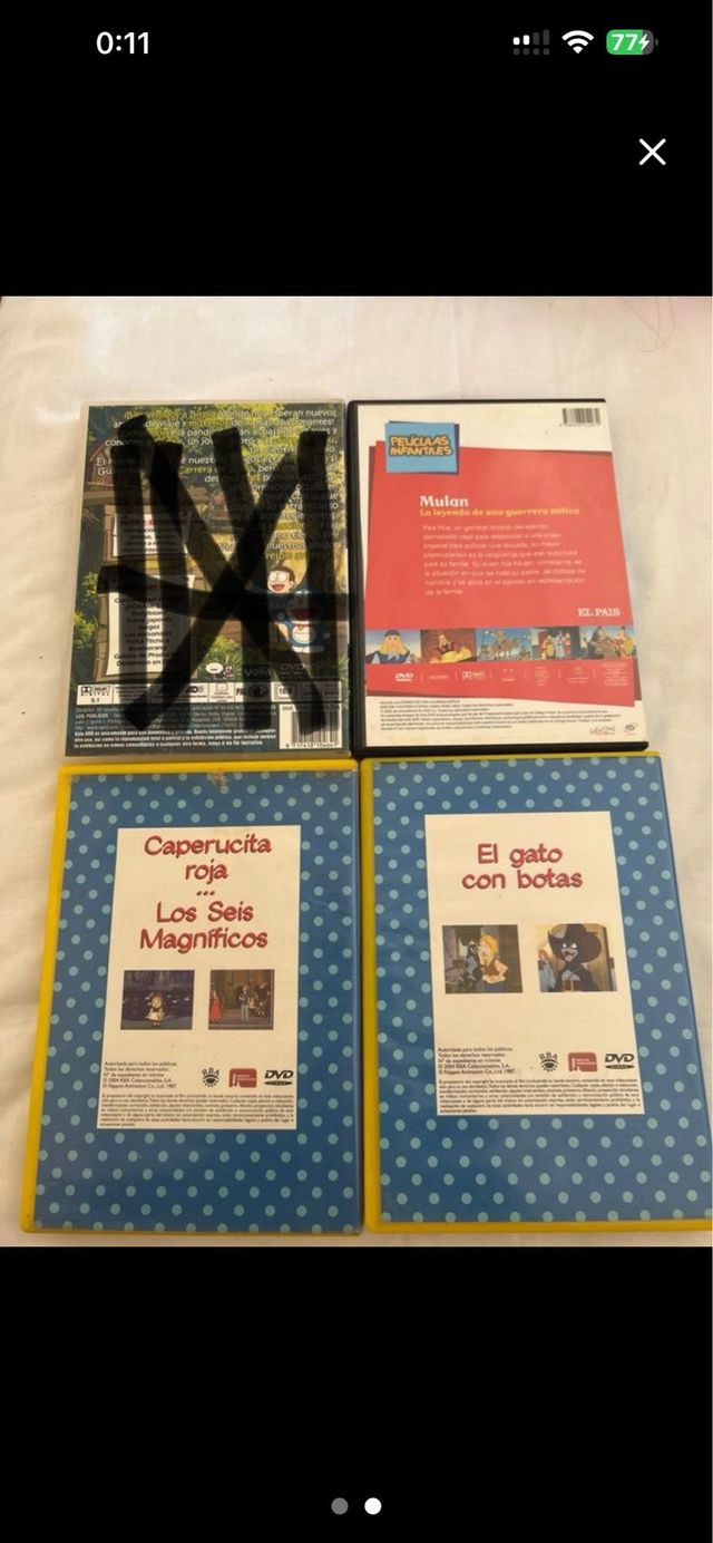 4 DVD per bambini - Mulan, Doraemon, Cappuccetto Rosso