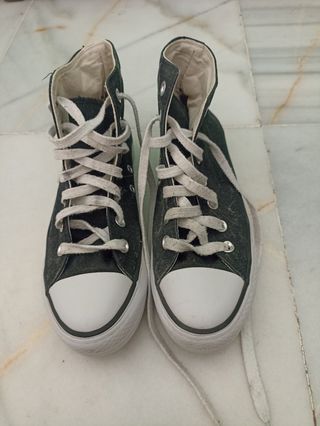 Converse negras plataforma 39