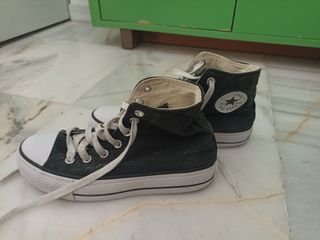 Converse negras plataforma 39
