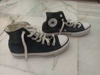 Converse negras plataforma 39