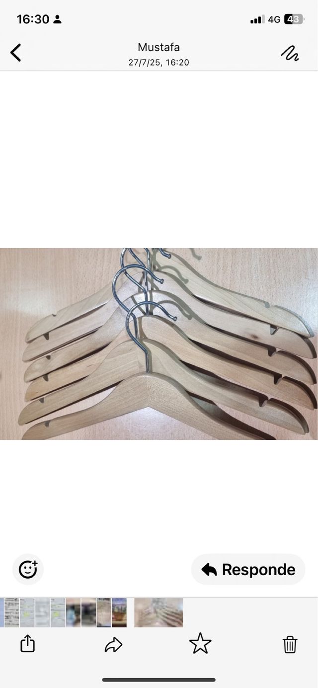 28 Perchas Madera Marrón