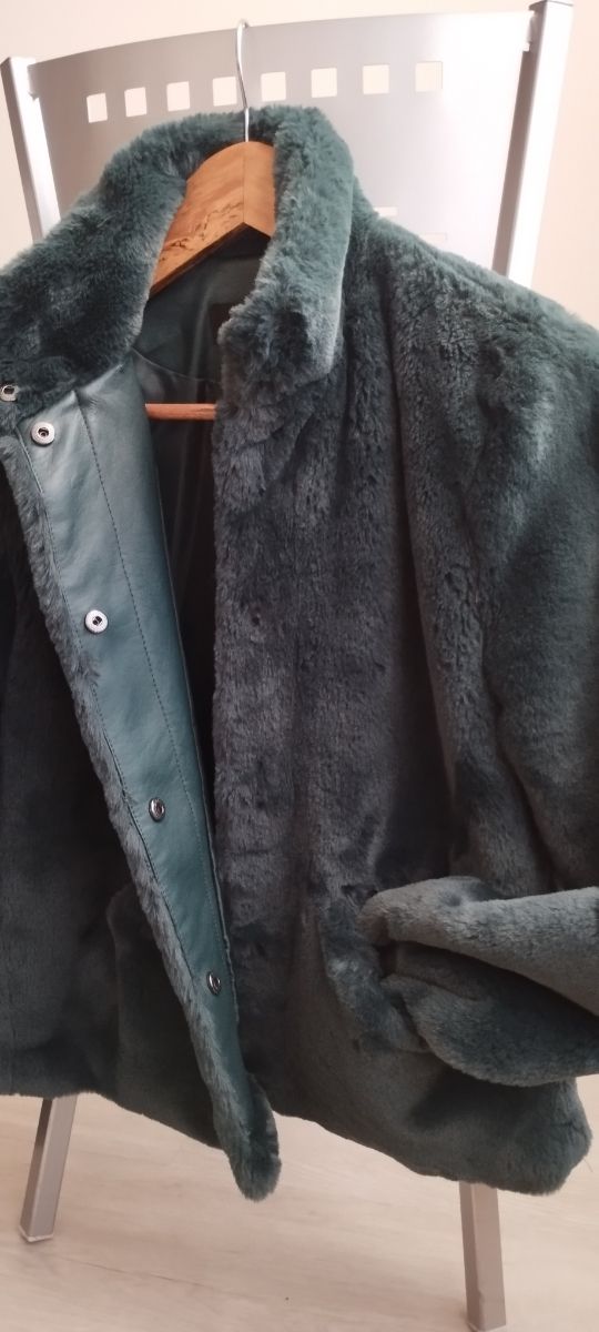 Abrigo borreguillo verde mujer/chica