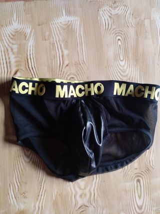 Slip Macho transparente negro