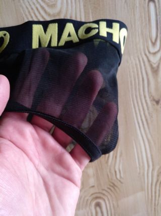Slip Macho transparente negro