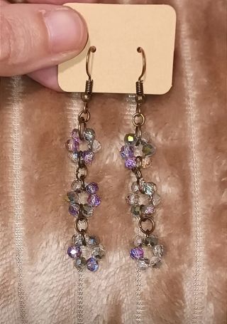 Pendientes largos con brillantes de cristal